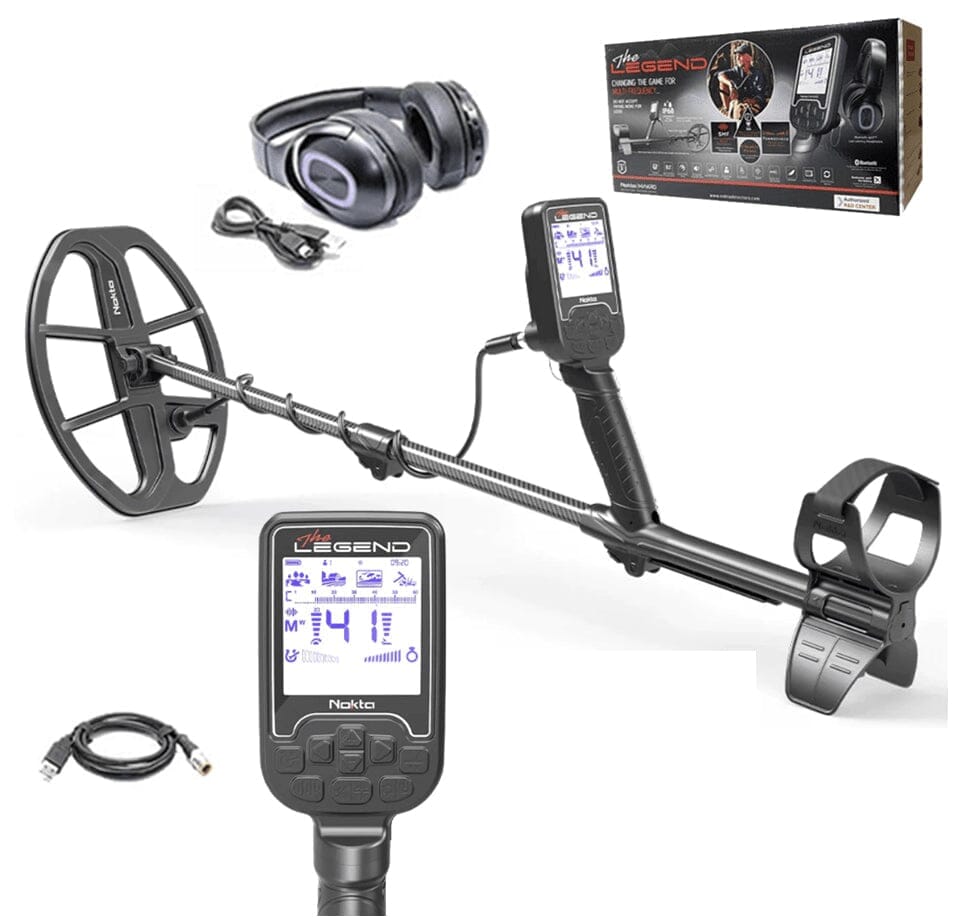 Nokta Legend WHP Waterproof Metal Detector with 12" x 9" LG30 Coil, Wireless Headphones, and 6" LG15 Coil