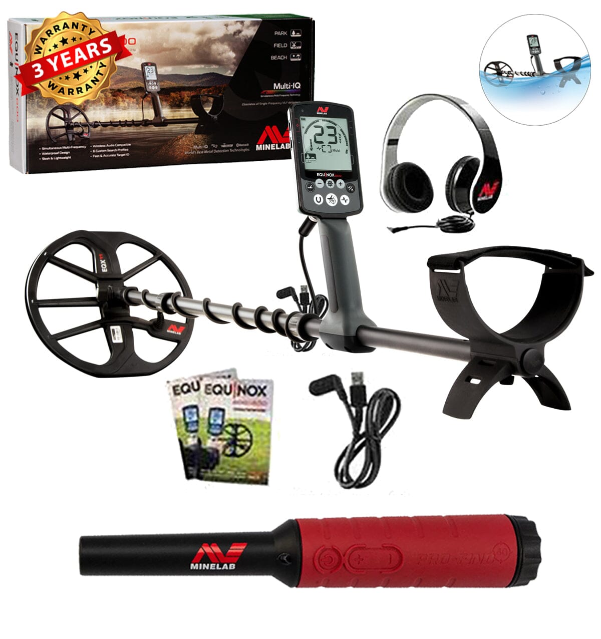 Minelab Equinox 600 Multi-IQ Metal Detector with Pro-Find 15 Pinpointer  通販