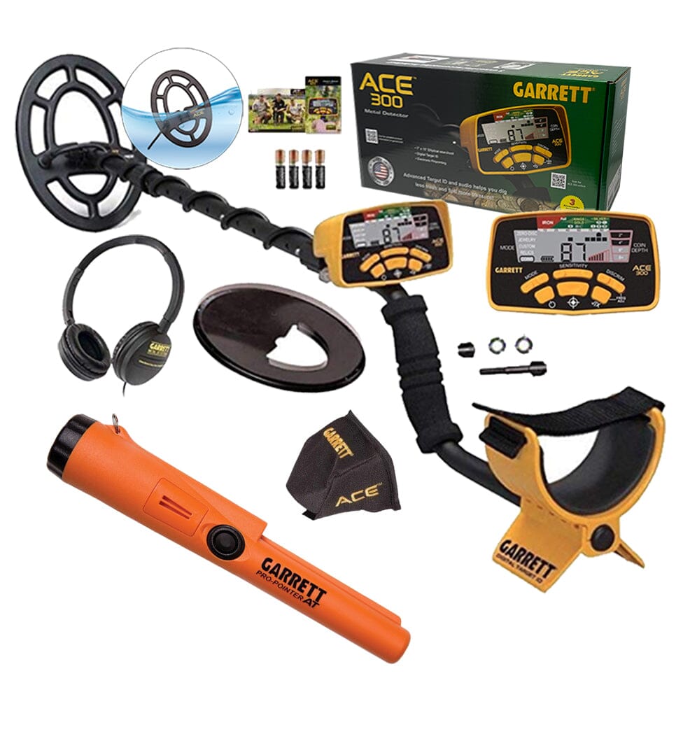 Garrett Ace 300 Metal Detector with Waterproof Search Coil with Pro-Pointer AT