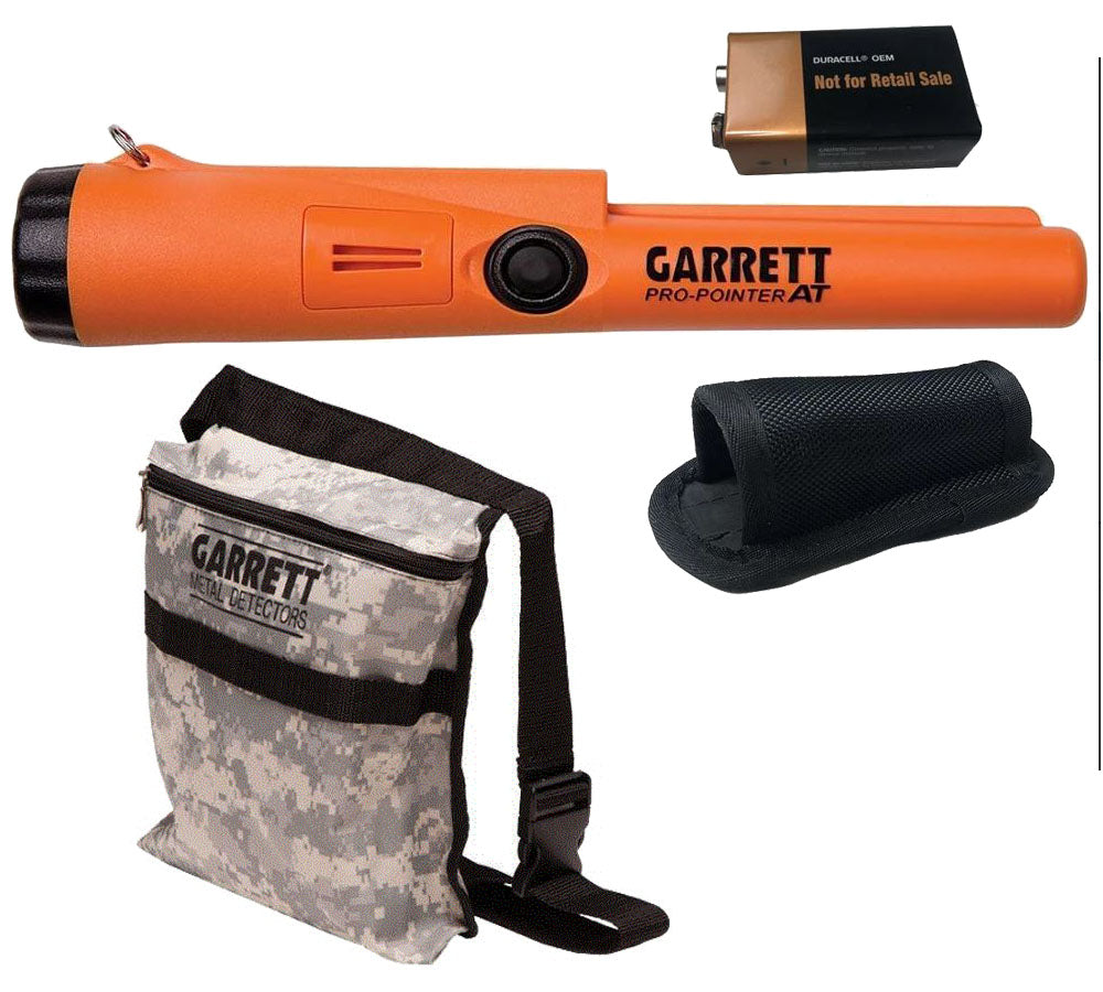 Garrett Pro Pointer AT Waterproof Pinpointer with Garrett Camo Pouch – High  Plains Prospectors