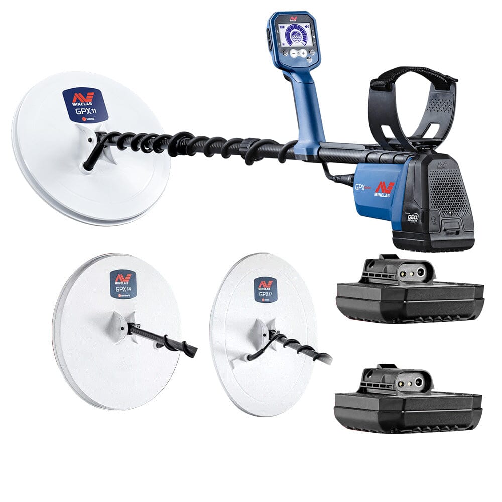 Minelab GPX 6000 Metal Detector with 11", 14", and 17" Coils PLUS 2 Ion batteries