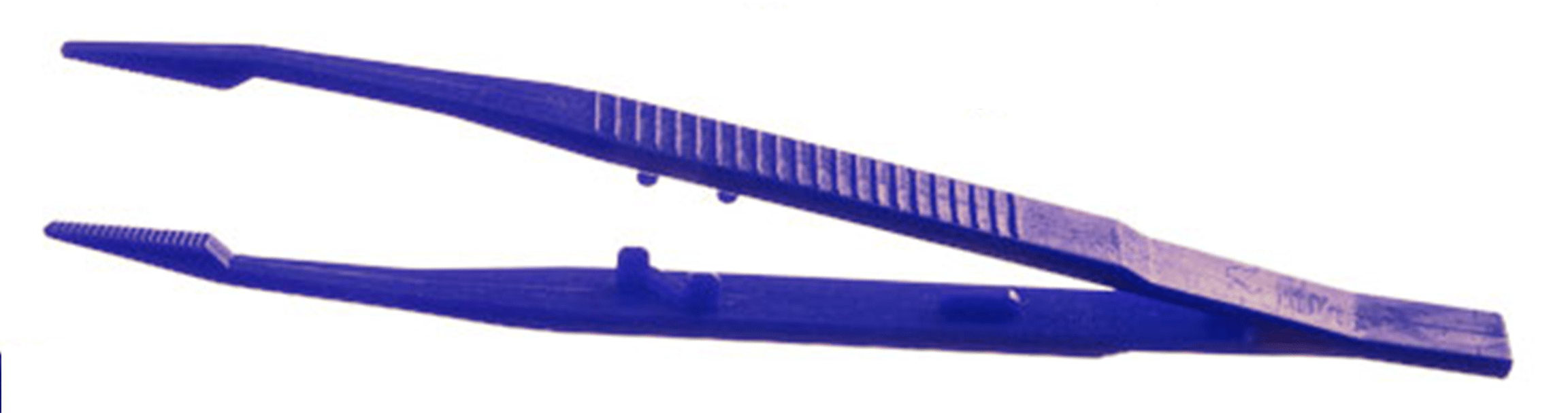 7"/12 Blue Lightweight Plastic Tweezer Set of 12