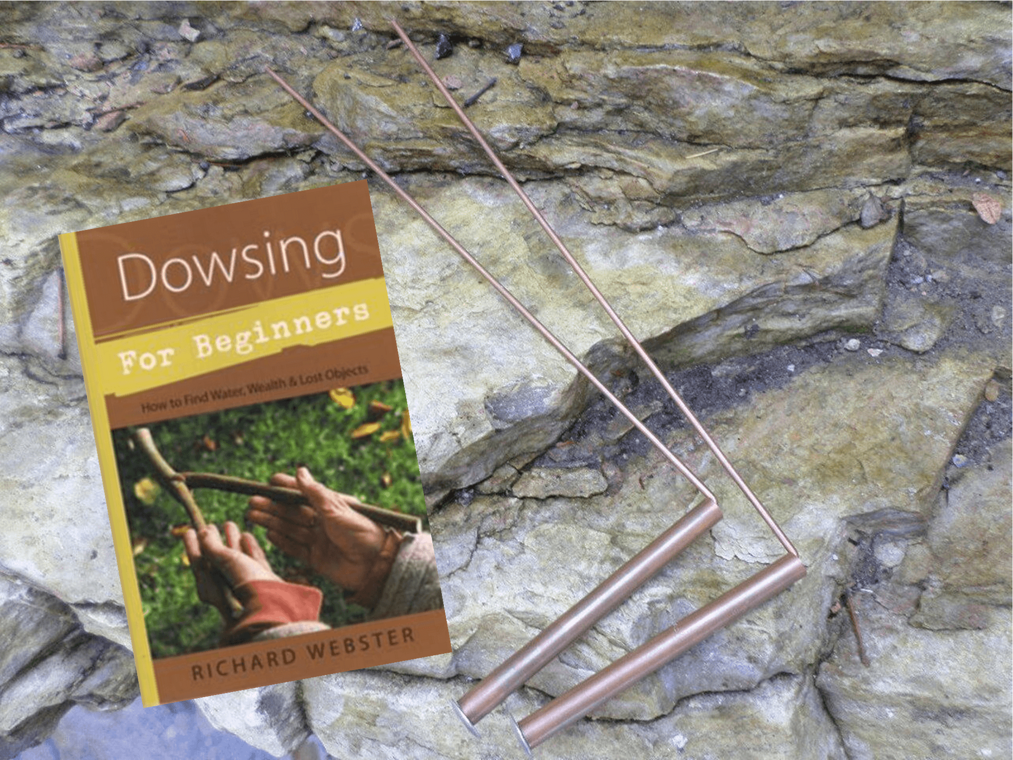 Dowsing Starter Package - Set of Two Solid Copper Dowsing/Divining Rods & Dowsing For Beginners Book