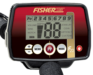 Fisher F22 Metal Detector With 11" DD Coil Trailblazer Bundle