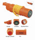 5-IN-1 Orange Survival Whistle With Lanyard All Pieces Outlined