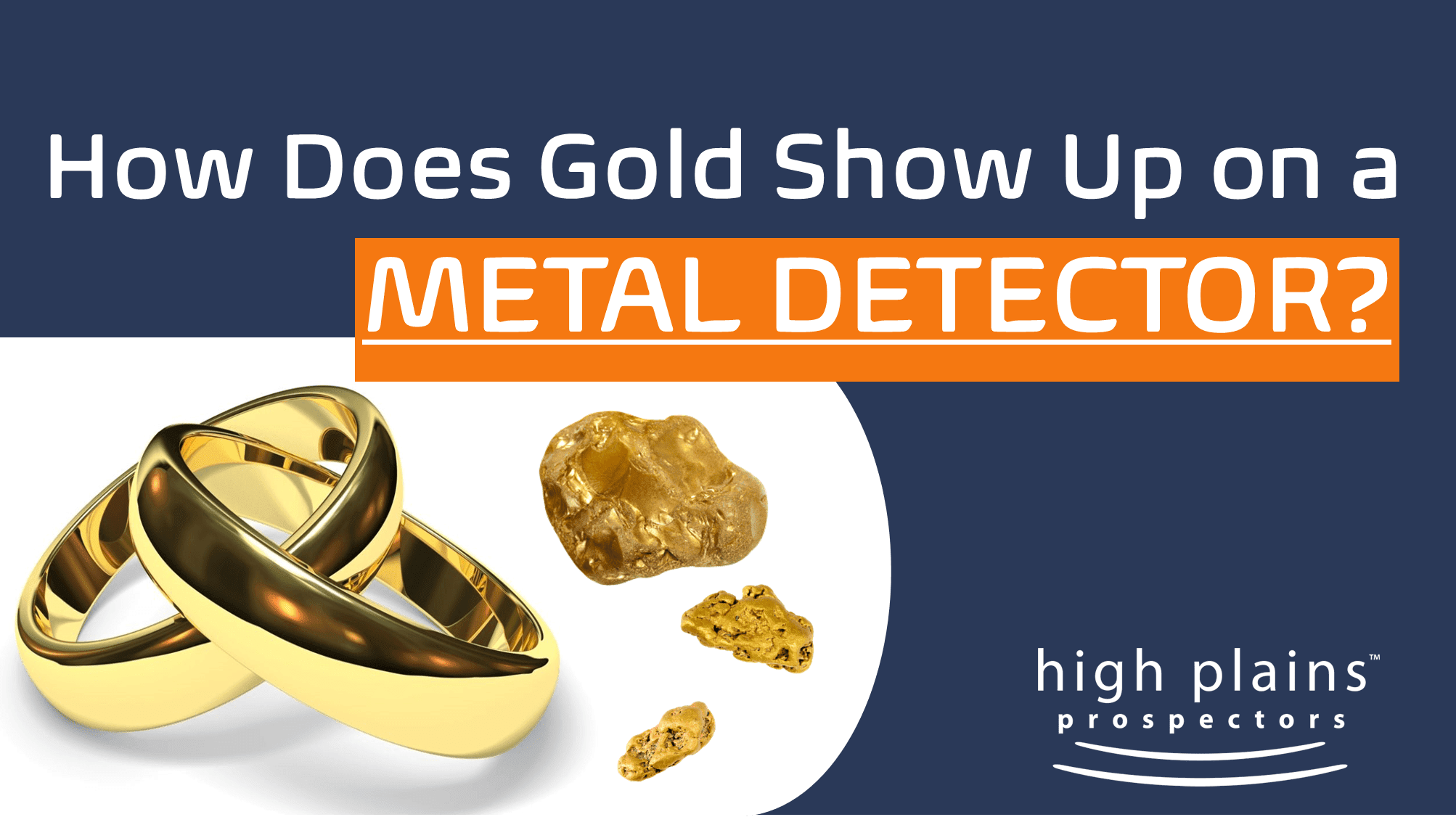 How does gold show up on a metal detector?  Image with gold ring and gold nuggets.