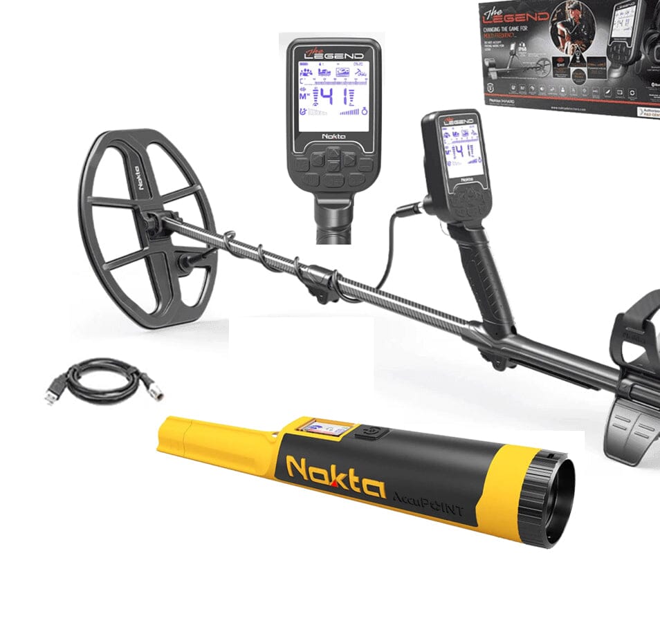 Nokta LEGEND "NEXT GENERATION" Multi-Frequency Waterproof Metal Detector with 12" x 9" LG30 Coil, and AccuPOINT PinPointer