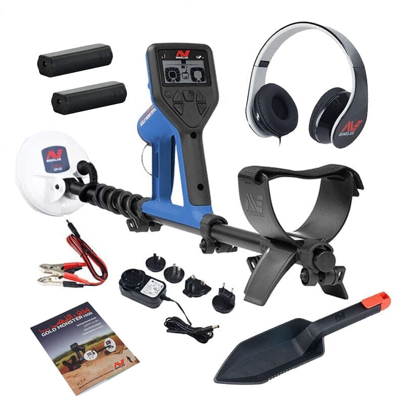 Minelab Gold Monster 1000 Metal Detector with 5" coil and two rechargeable Li Ion Batteries