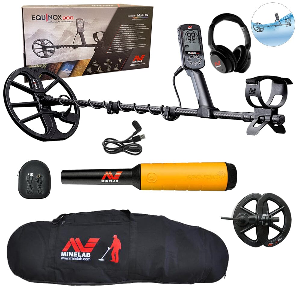 Minelab Equinox 900 with Pro-Find 20 Pointer and Carry Bag