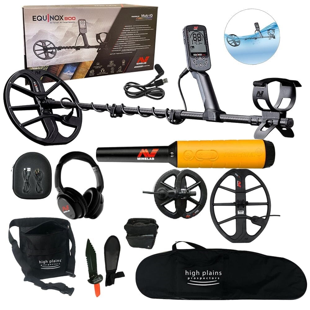 Minelab Equinox 900 Bundle with Pro-Find 35, EQX 15" Coil, Free Gear