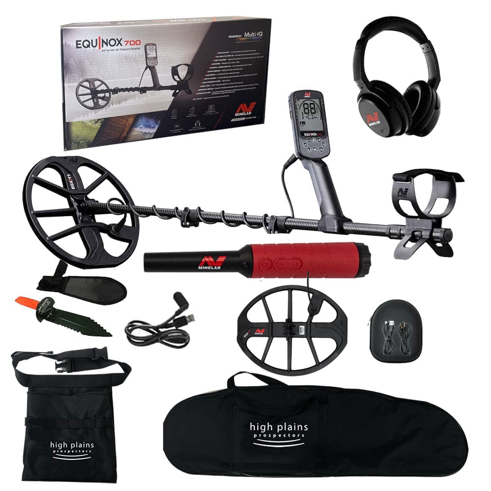 Equinox 700 Metal Detector with Pro-Find 40 Pointer, 15" coil, Carry Bag, Digger and Pouch