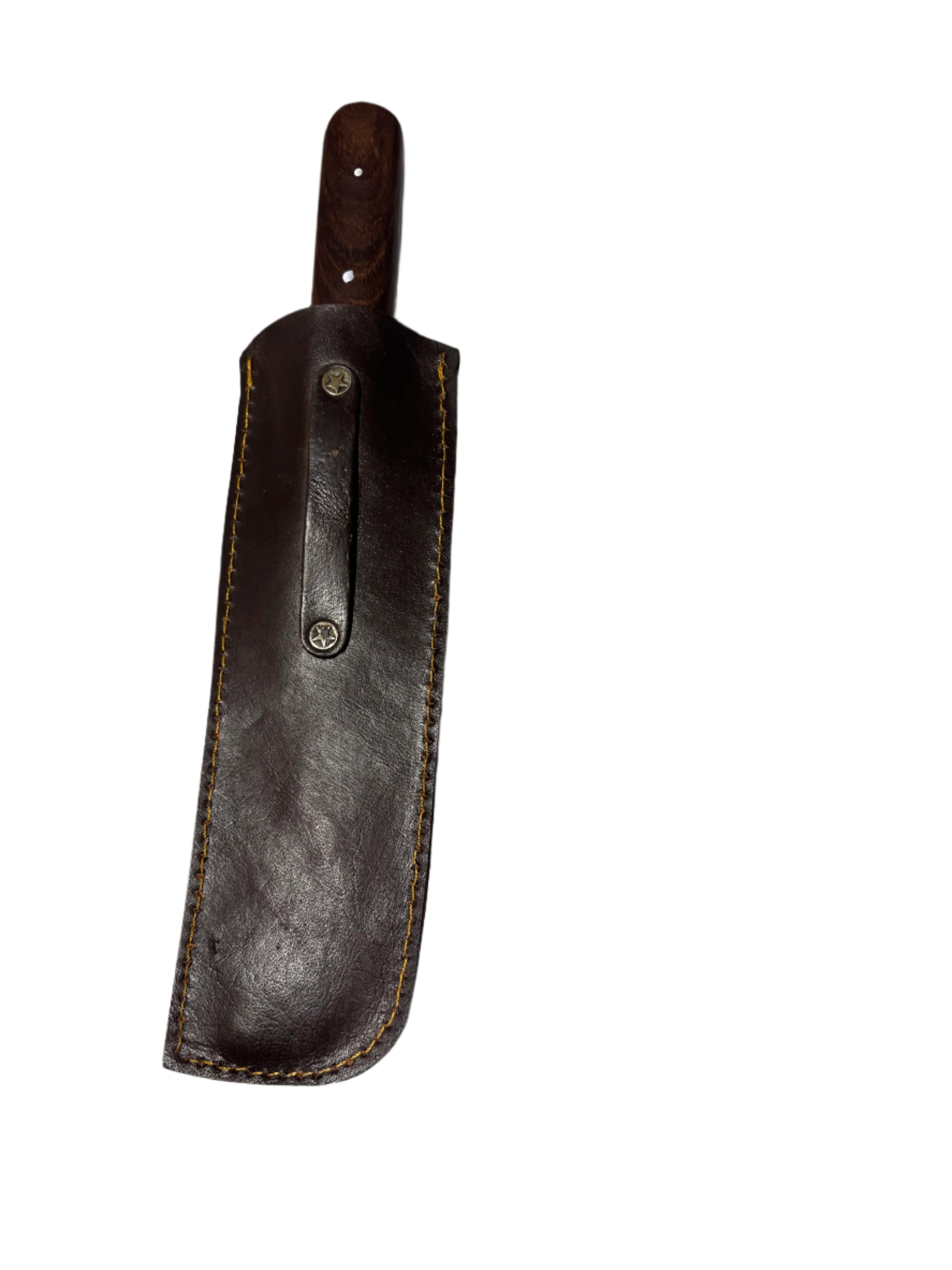 Gold Crevice Tool - Solid Metal with Rosewood Handle and Leather Sheath