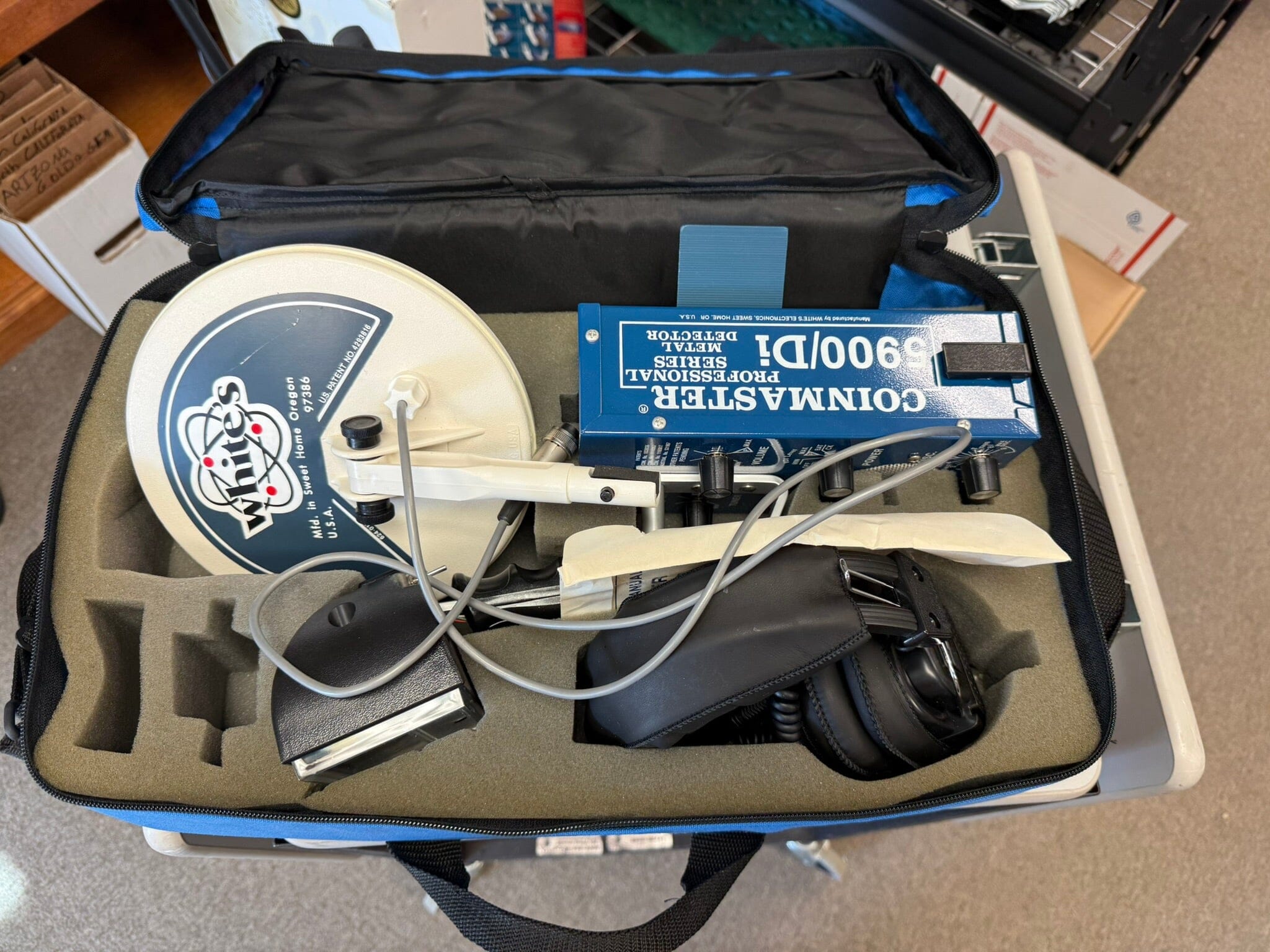 Ventage New Old Stock - Whites Coinmaster 6000/DI Series 3 Metal Detector W/ Carry Case