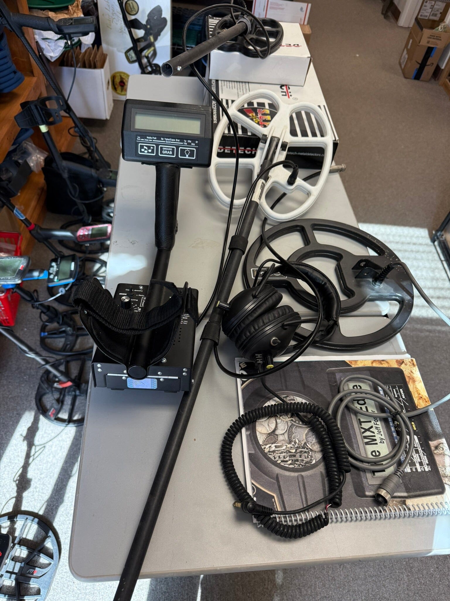 Used Whites MXT All Pro Metal Detector with Two Detech DD Search Coils - Excellent Condition