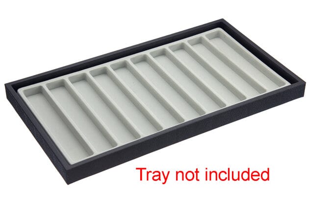 10 Section 13-3/4" x 7-5/8" Flocked Gray Liner Tray/Display