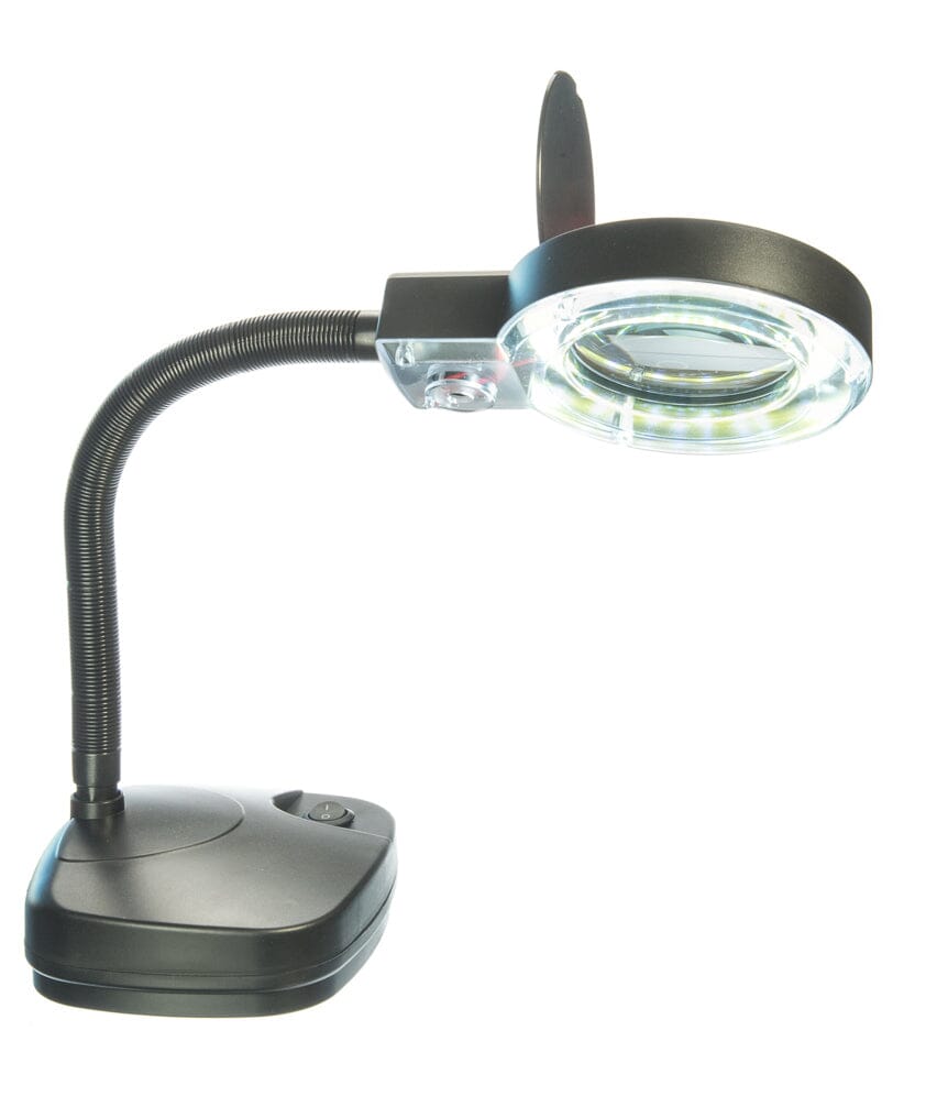 3.5x /12W/1200 Lumen COB Illuminated Table Top Magnifier Lamp - Black