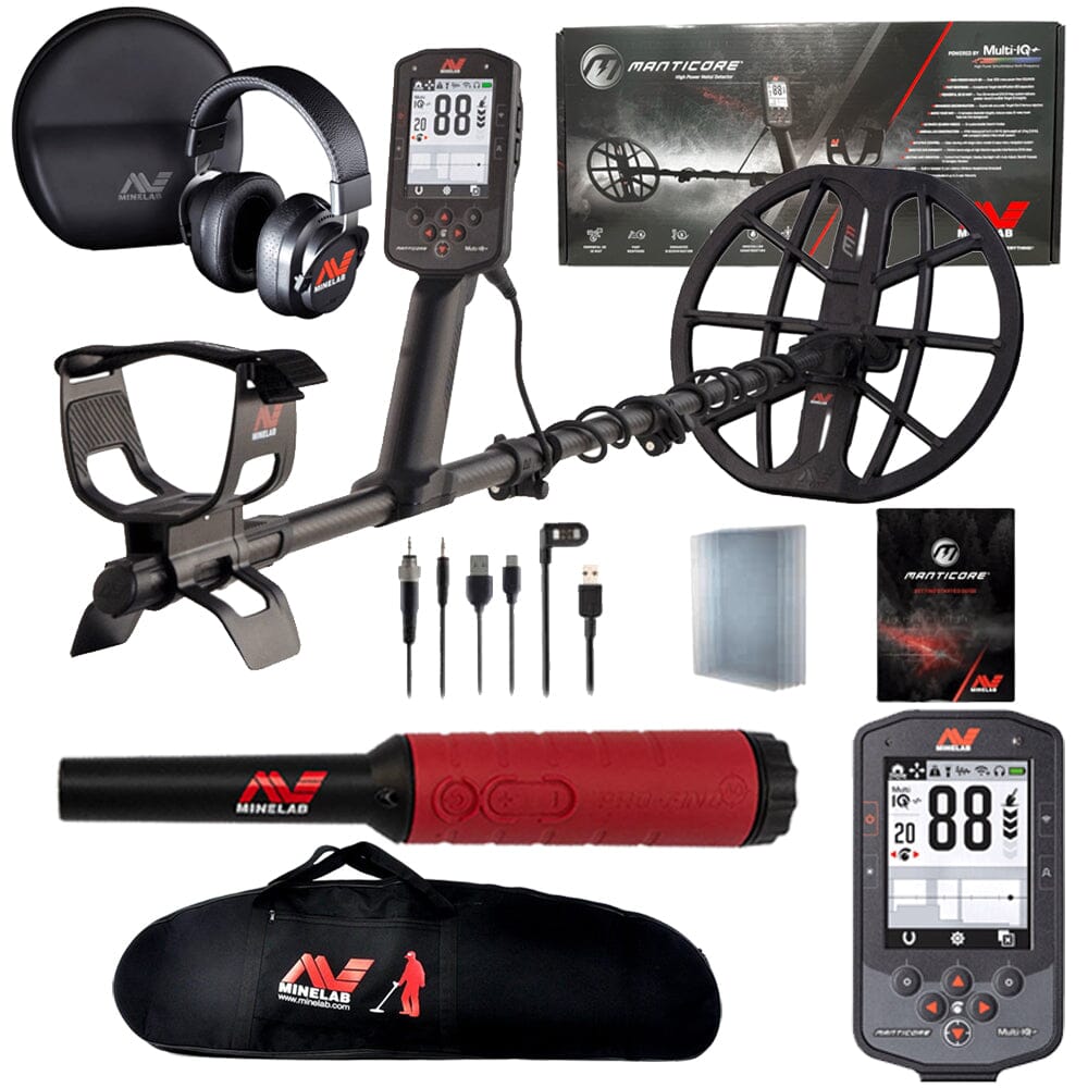 Minelab Manticore High Power Metal Detector with Pro-Find 40 Pinpointer, Carry Bag