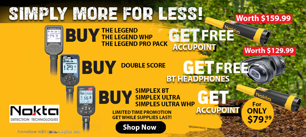 Nokta Promo Free Accupoint with Legend, Legend WHP or Pro Pack, Free Accupoint and headphones with Double Score; Fre Accupoint with Siimplex BT, Ultra, or Ultra WHP