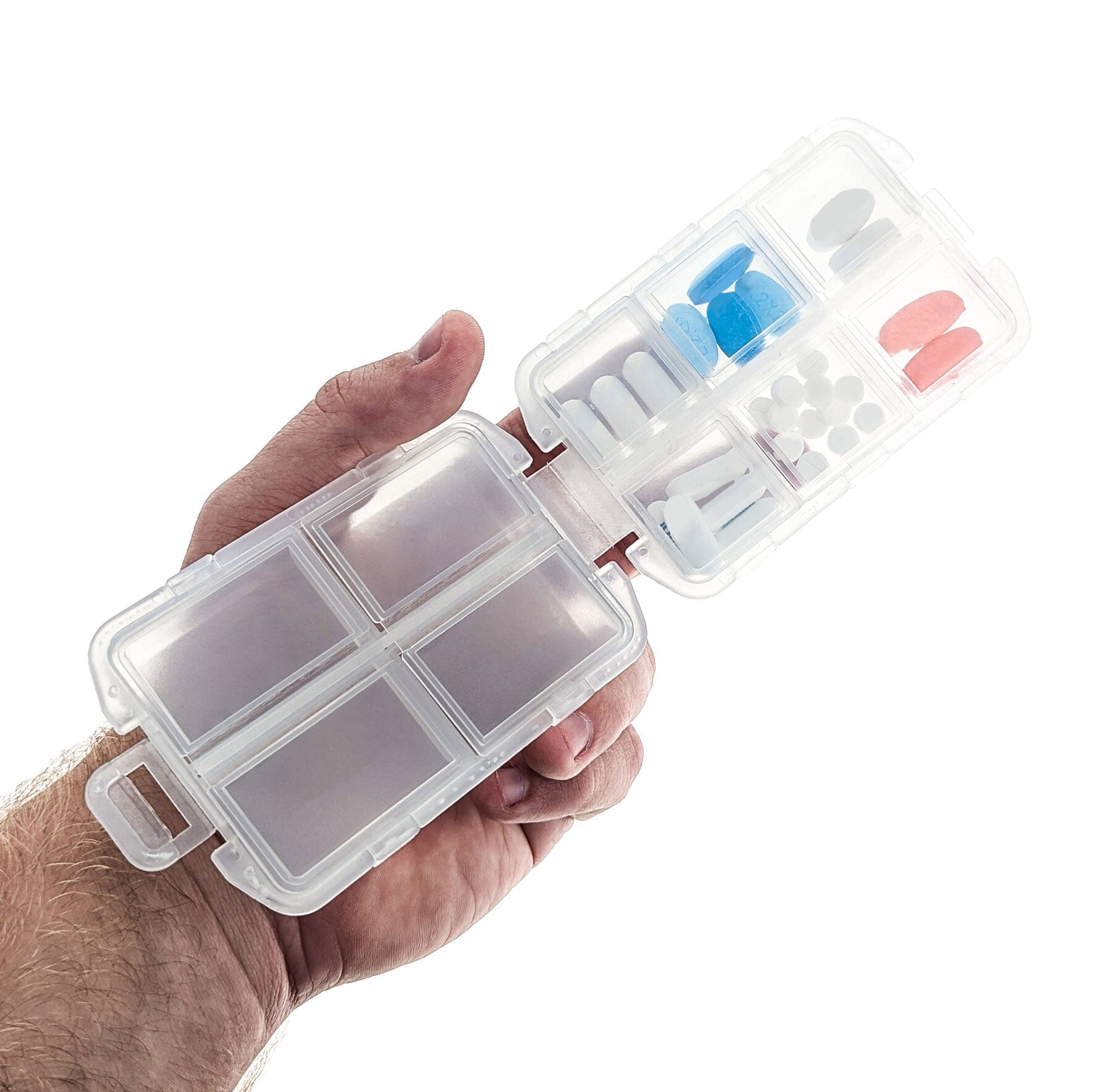 10 Compartment Folding Organizer (6 Compartments 1"x1"/4 Compartments-1"x1/2"),FDA Approved Material