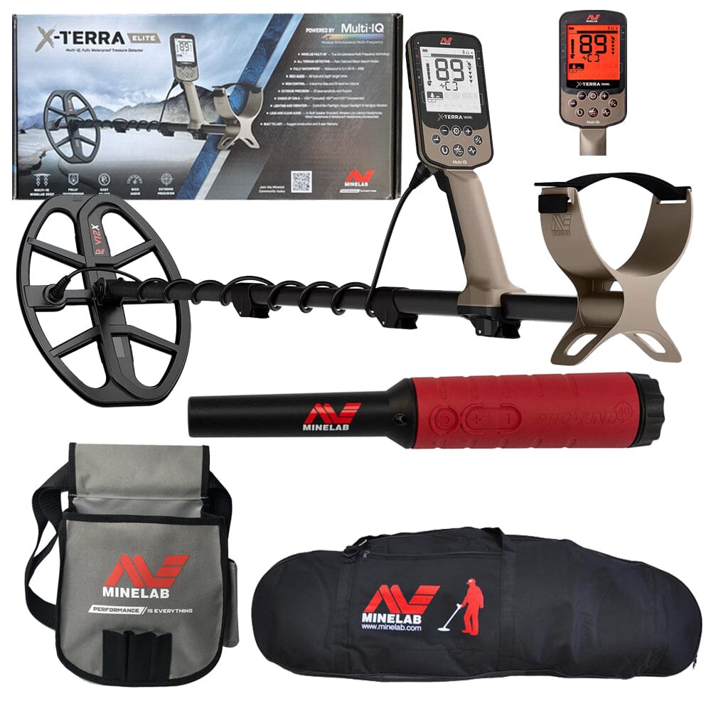 Minelab X-Terra Elite Metal Detector with Pro-Find 40, Minelab Carry Bag and Finds Pouch