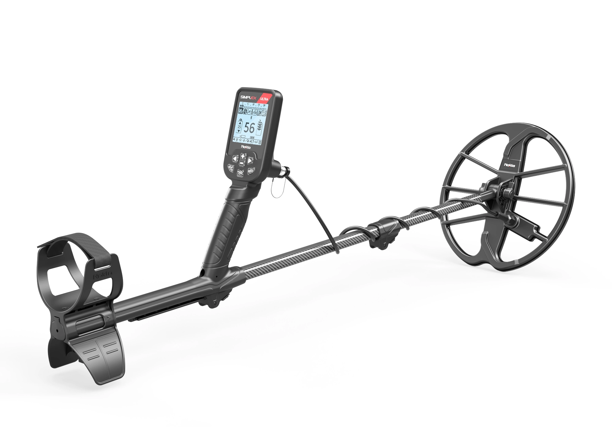 Nokta Simplex ULTRA Metal Detector, with Carbon Fiber Shafts and Bluetooth Wireless Headphone Compatible