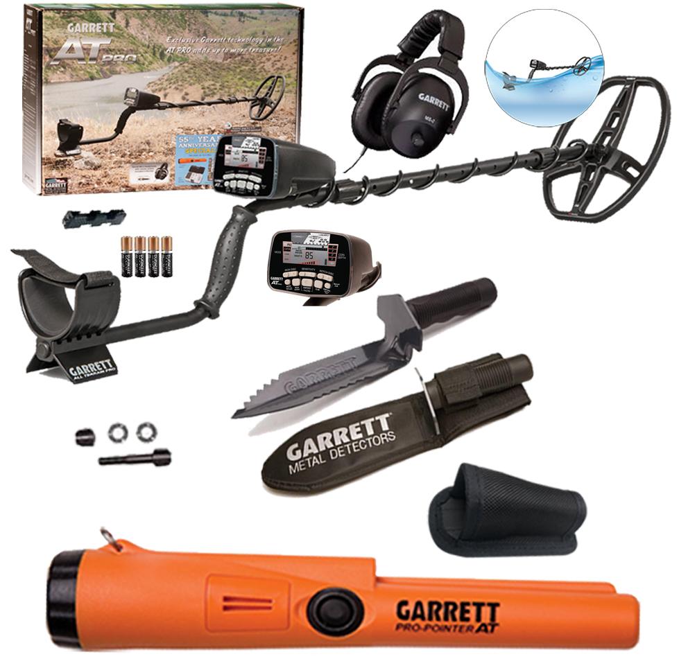 Garrett AT Pro Water Proof Metal Detector with Pro Pointer AT & Garrett Edge Digger