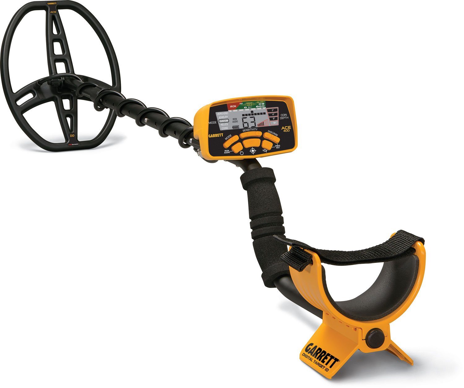 Garrett ACE 400 Metal Detector Bundle with DD Waterproof Search Coil with Carry Bag