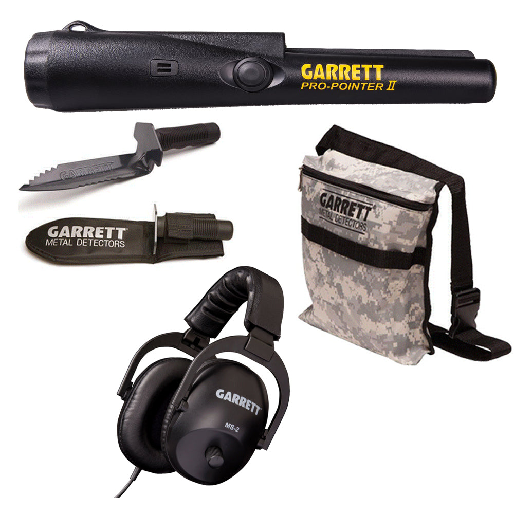 Garrett Pro-Pointer II with Edge Digger, Camo Finds Pouch, and Headphones