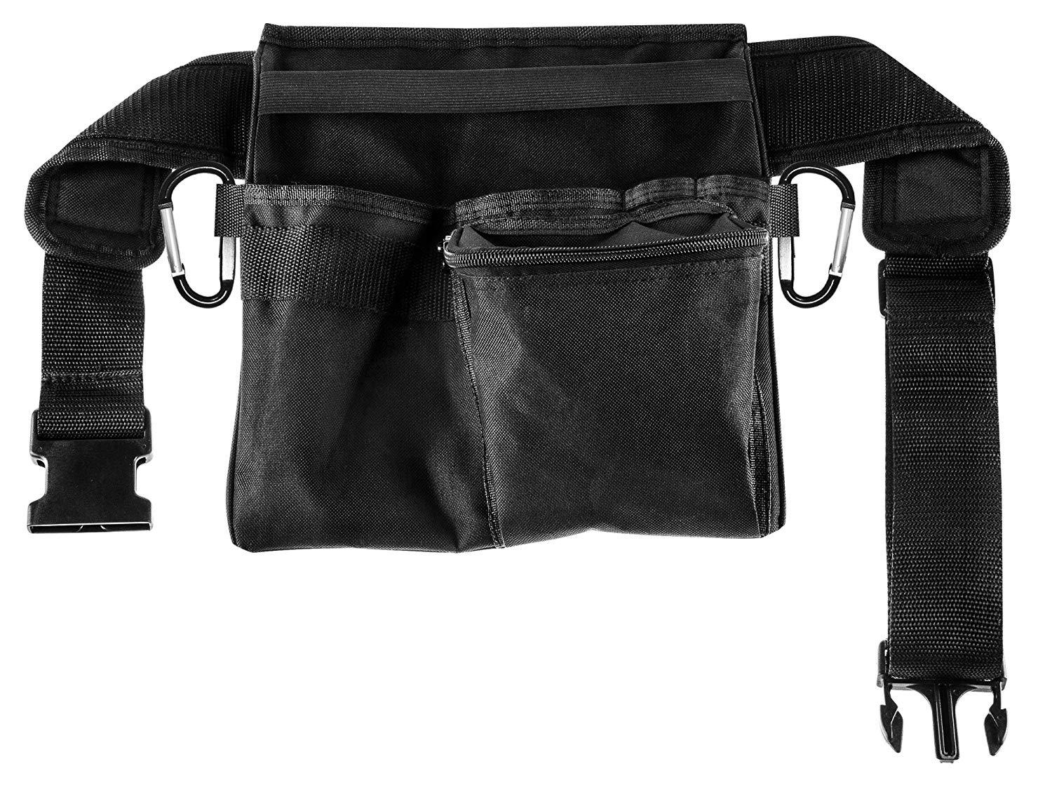 3 Pocket Prospectors Utility Belt & Pouch w/two 3" Carabiner, 600 Denier Nylon Material Bags and Backpacks Detector Pro 