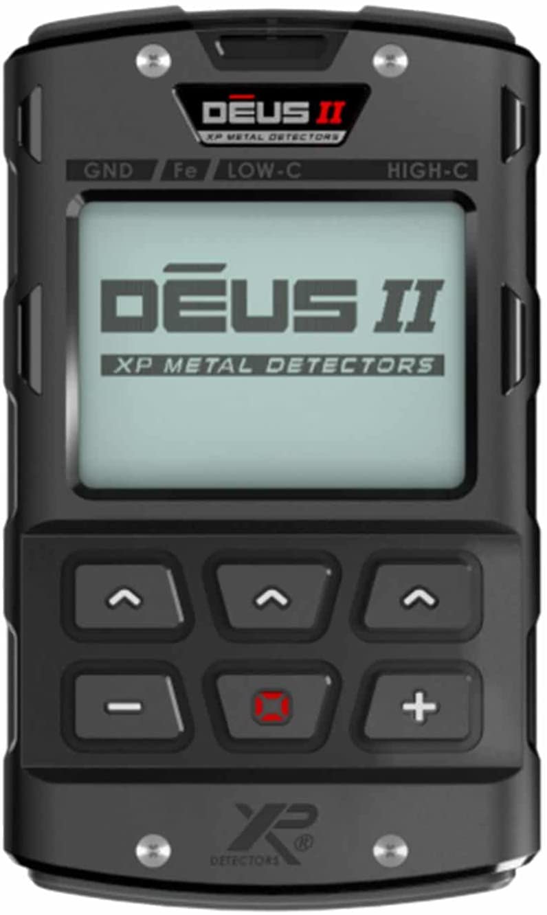 XP DEUS II FMF Metal Detector with 9″ FMF Search Coil, Remote, WS6 Headphones, & MI-4 Pinpointer