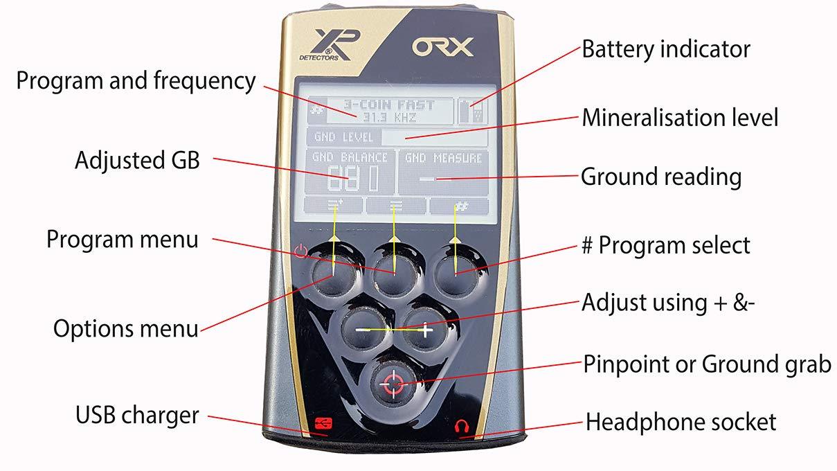 XP ORX Wireless Metal Detector with Back-lit Display + WSAudio Wireless Headphones + 9.5" Elliptical DD High Frequency Waterproof Coil