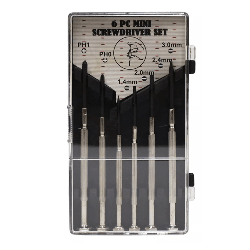 6 Piece Precision Screwdriver Set - Philips and Flat Head