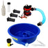 Blue Bowl Kit - blue bowl fine gold processing kit with plumbed pump, water control valve, wire legs, leg levelers, gold snuffer bottle, and gold vial