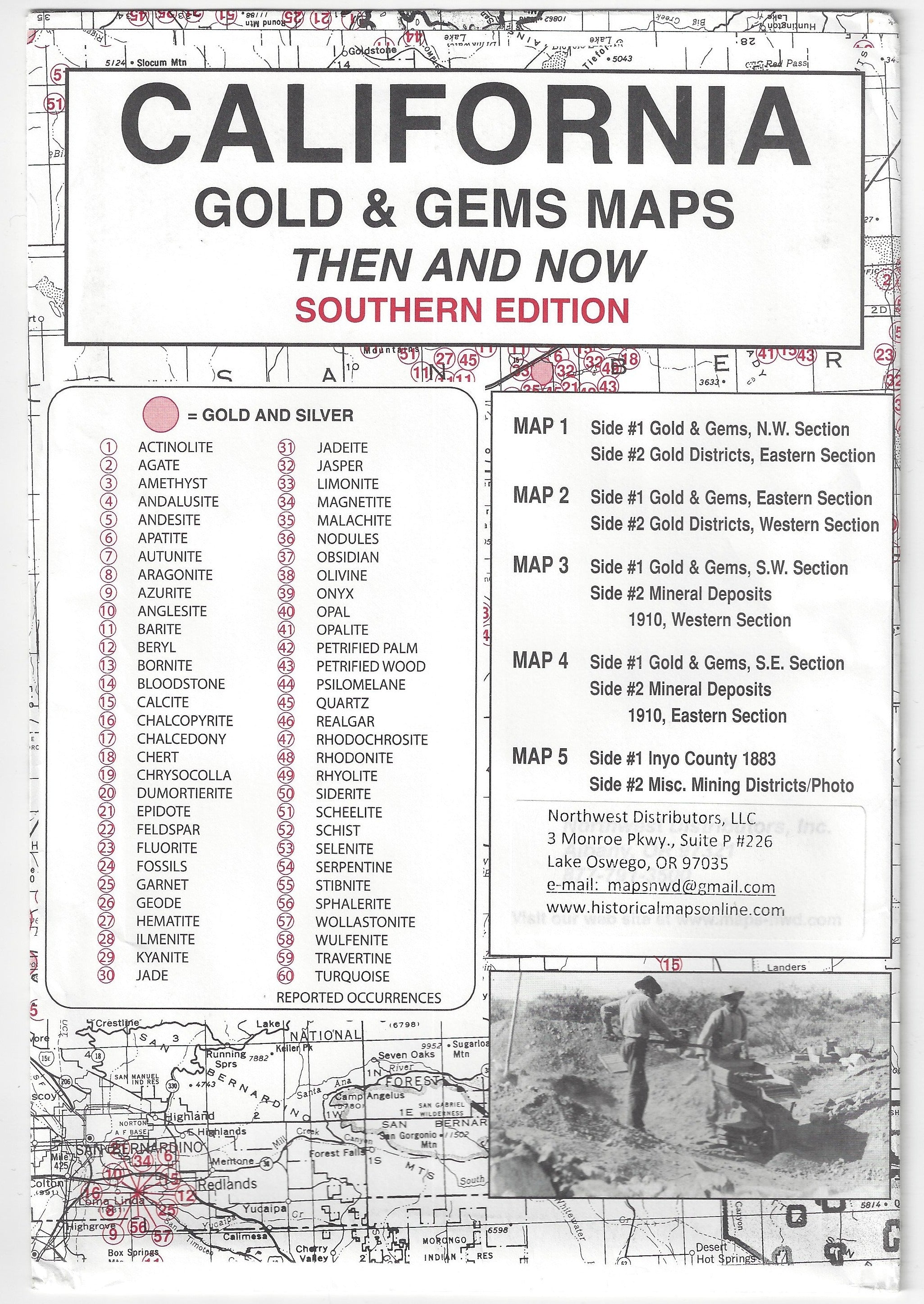 Southern California Gold and Gems Maps: Then and Now