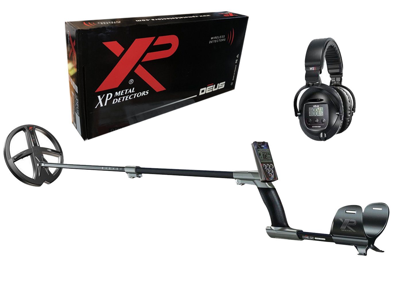 XP DEUS Detector, 9" X35 Coil, LCD Remote, and WS5 Headphones