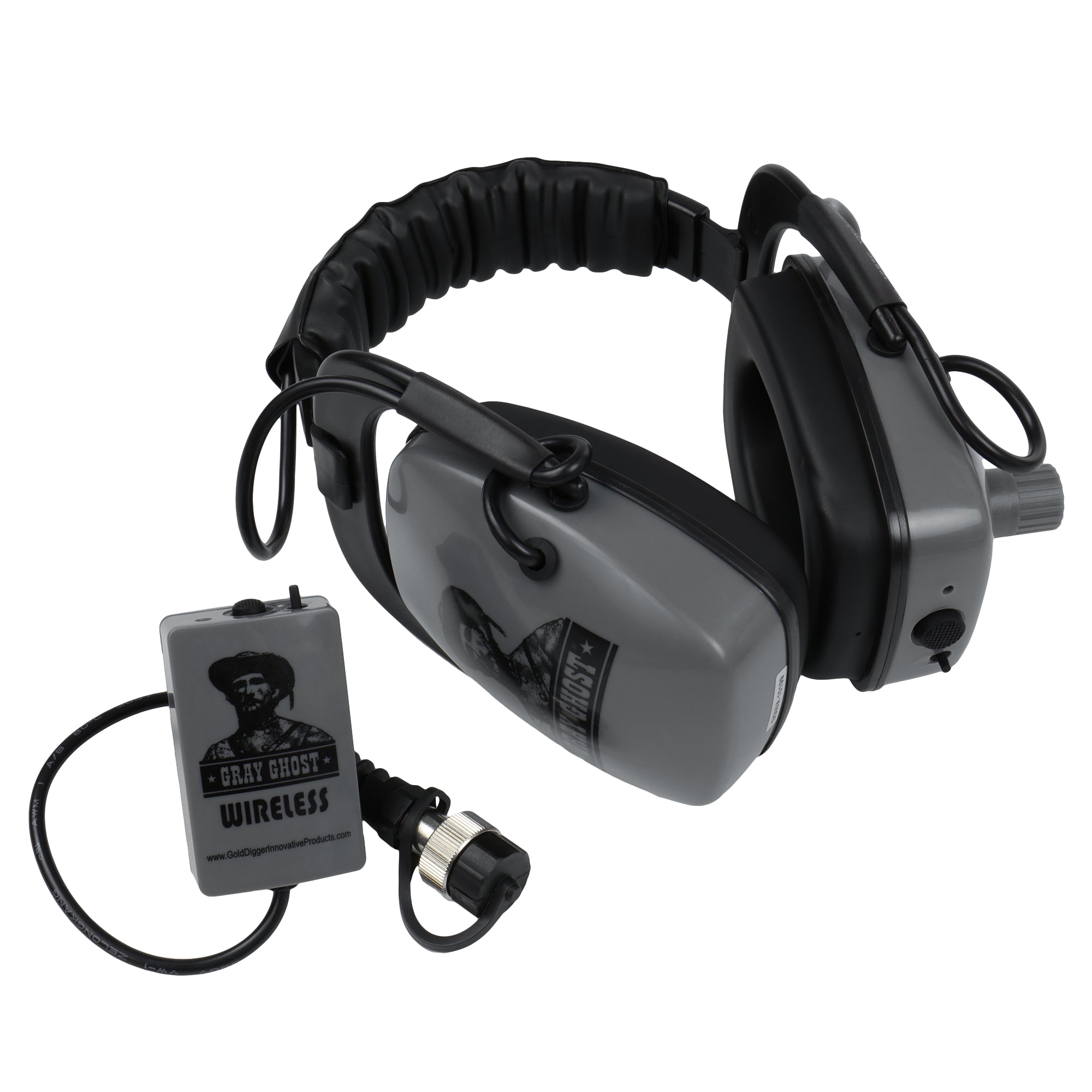 Detector Pro Gray Ghost Platinum Series Wireless Headphones for Garrett AT Pro