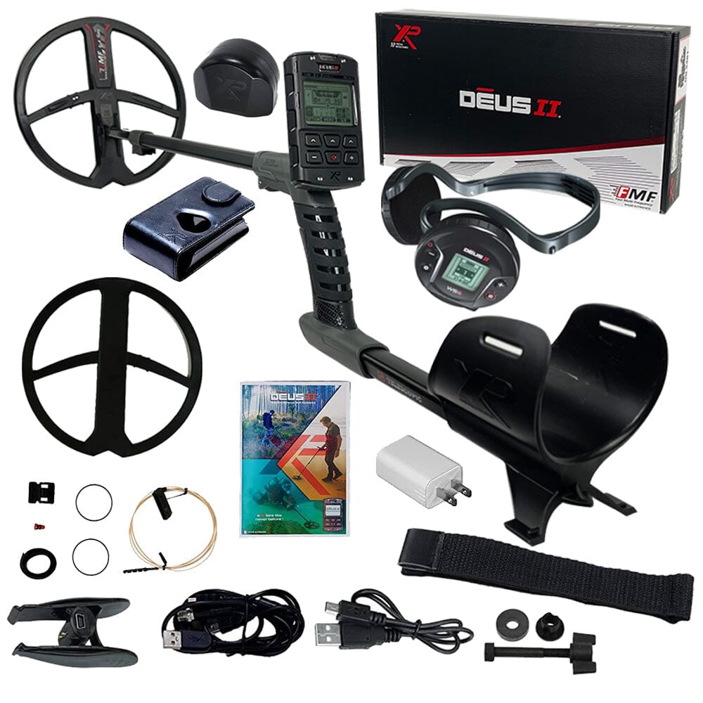 DEUS II Metal Detector with 11" FMF Search Coil and WS6 Backphone Headphones, Remote, XP BACKPACK