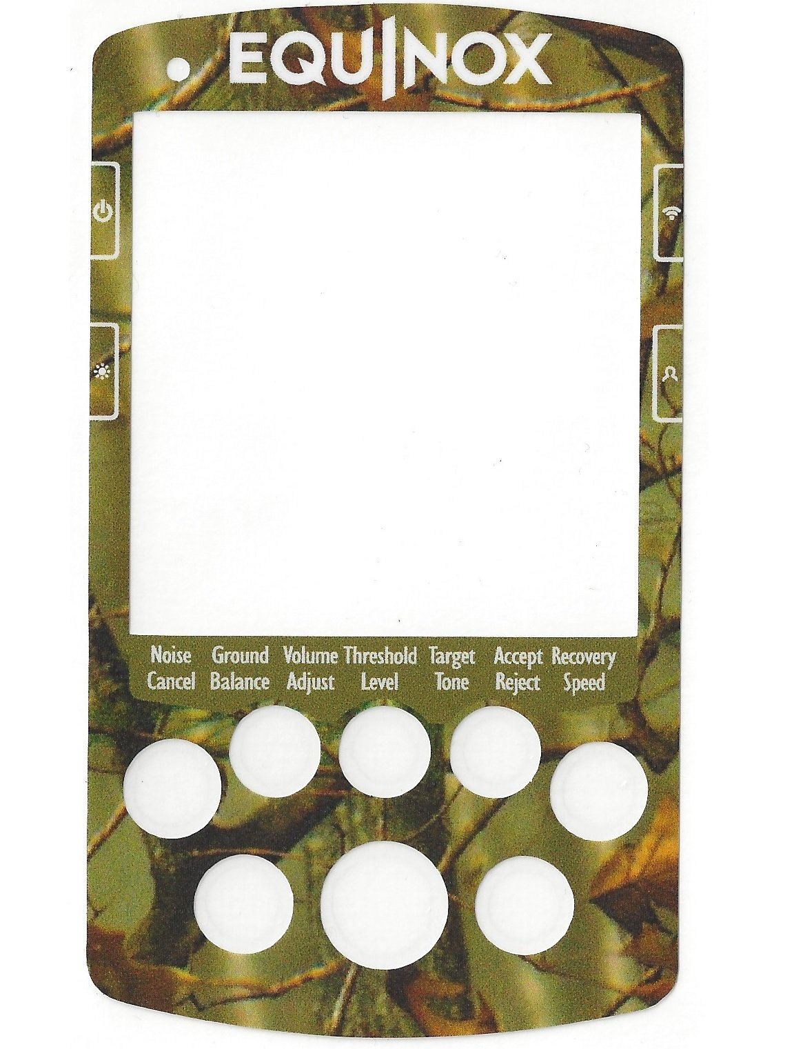minelab equiox metal detector screen sticker woodland camoflauge