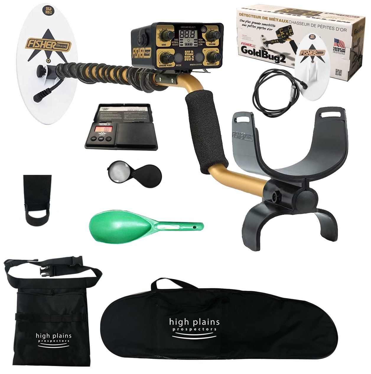Fisher Gold bug 2 gold metal detector with free gear