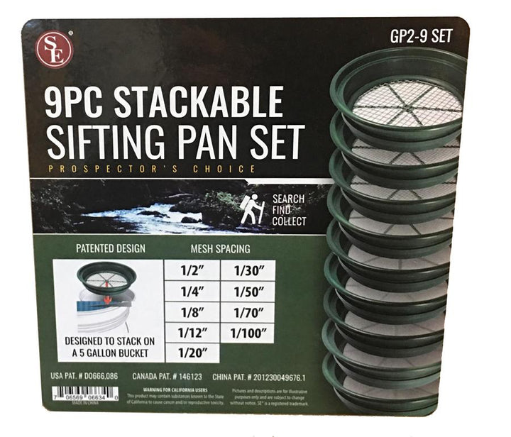 9 Piece Stackable Sifting Pan Set | High Plains Prospectors