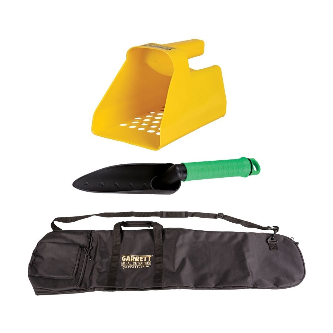 Garrett ACE 200 Metal Detector with Plastic Sand Scoop, Treasure Digger, and All-Purpose Carry Bag
