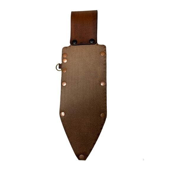 Premium Leather Digging Tool Sheath and Pinpointer Holster Back Side