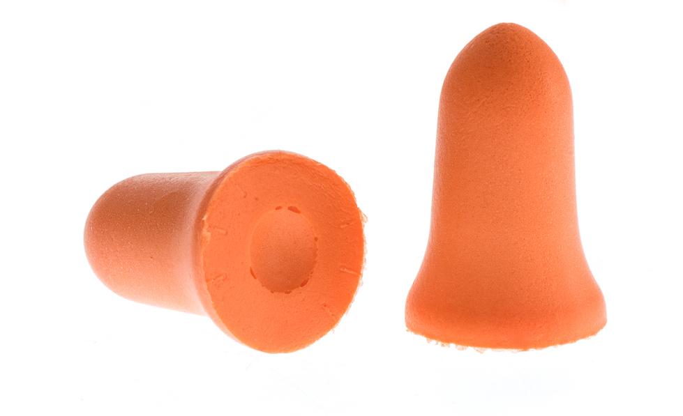 10 Pair Ear Plug Box - Bell Shape, 29 DB Rated, PU Material, Orange