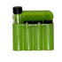 gold vial and AA battery holder holds 4 glass vials or batteries green