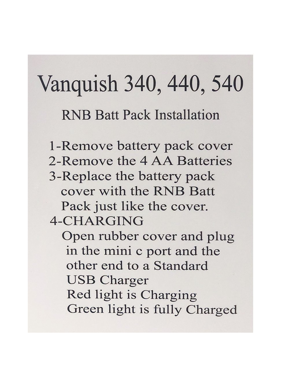 RNB-6000 Vanquish Battery