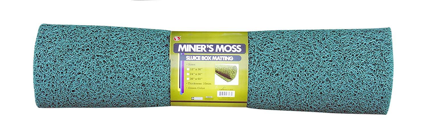 Miner's Moss Sluice Box Matting, 12"x36" 10mm Thick Choice of Color Gold Prospecting,Accessories Jobe Green 