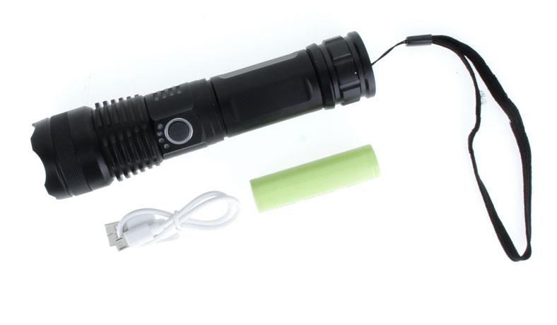 High Power Adjustable 2000 Lumen Rechargeable Flashlight