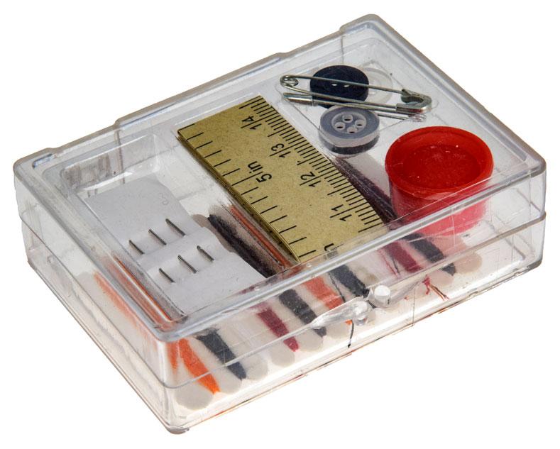 12Pc Sewing Kit in Plastic Storage Box Survival Kit