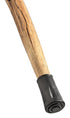 capped rubber end of three piece wood walking stick